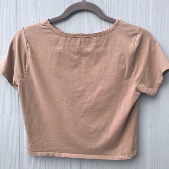 Beige Twist-Front Crop Top - Picture 2 of 2